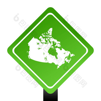 地图加拿大绿色标志