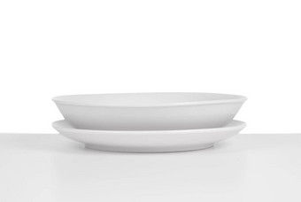 空白色陶瓷汤菜
