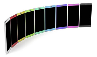 集团色彩斑斓的智能手机