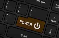 棕色（的）权力按钮黑色的移动PC键盘