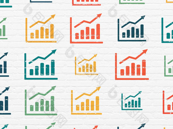 新闻概念增长图图标墙背景