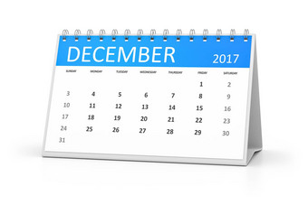 蓝色的表格日历12月