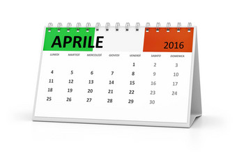 意大利语言表格日历4月