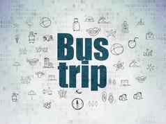 旅游概念公共汽车旅行数字纸背景