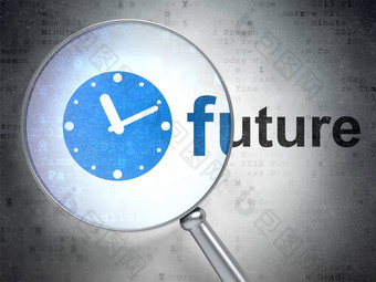 时间概念时钟未来光学玻璃