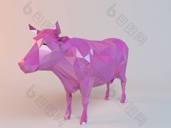 粉红色的低聚牛