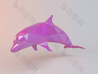 粉红色的低聚海豚