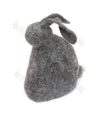 羊毛手工制作的玩具兔子缩绒羊毛玩具