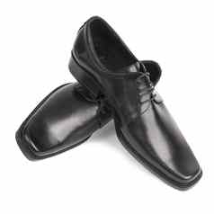 一对男人的黑色的鞋子