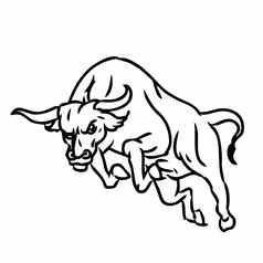 徒手画的草图插图充电牛