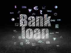 银行概念银行贷款难看的东西黑暗房间