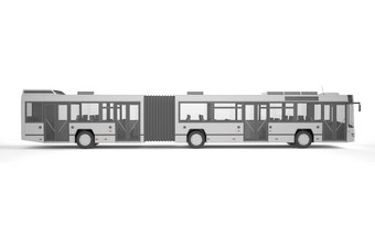 公共汽车模拟白色背景插图
