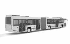 公共汽车模拟白色背景插图