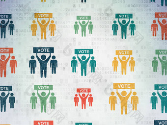 政治概念选举运动图标数字纸背景