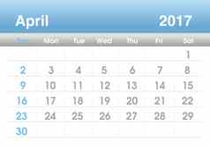 日历规划日历4月