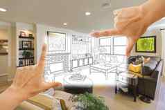 手框架自定义生活房间画照片结合