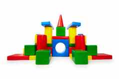 彩色的玩具砖城堡