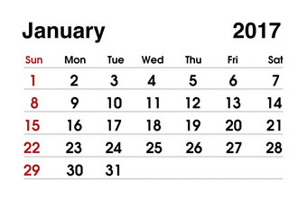 日历规划日历1月
