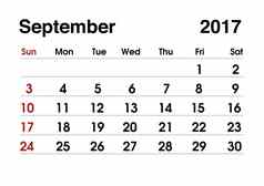 日历规划日历9月