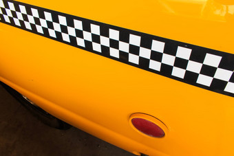 黄色的出租车出租车细节一边出租车检查程序