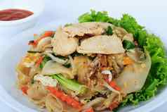 大米面条炒鸡瓜伊领带婚姻登记处盖泰国街食物