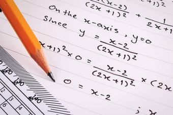 数学方程特写镜头家庭作业解决数学问题