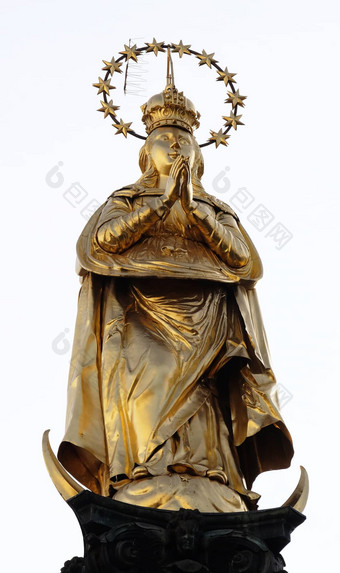 镀金雕像维珍玛丽格拉茨奥地利