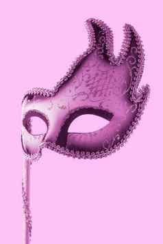 粉红色的狂欢节威尼斯面具