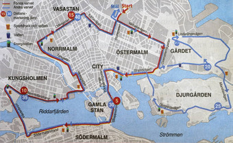 斯德哥尔摩马拉松地图