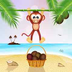 猴子椰子海滩