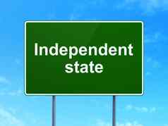 政治概念独立的状态路标志背景