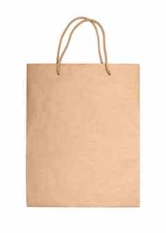 空白棕色（的）纸袋孤立的白色背景