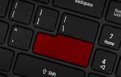 移动PC电脑键盘空白红色的按钮