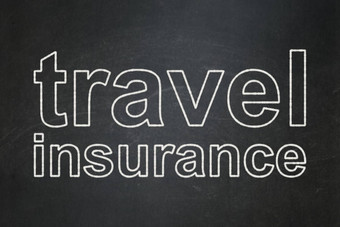 保险概念旅行保险黑板背景
