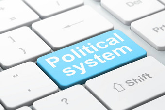 政治概念政治系统电脑键盘背景