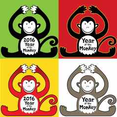 猴子动物设计中国人一年设计