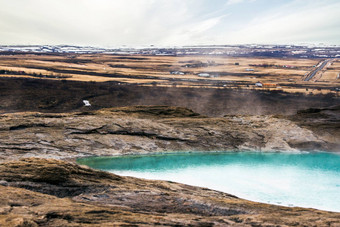 间歇泉喷泉冰岛潮湿的水