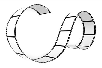 电影带孤立的白色背景