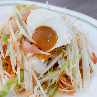著名的泰国食物木瓜沙拉咸蛋被称为