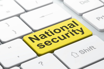 保护概念<strong>国家安全</strong>电脑键盘背景