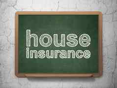 保险概念房子保险黑板背景