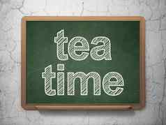 时间概念茶时间黑板背景