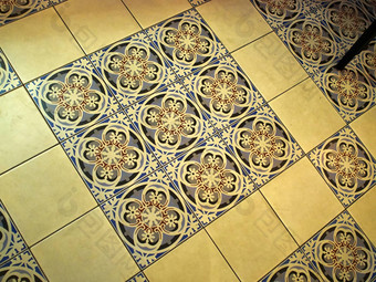 摩洛哥阿拉伯语风格地板上瓷砖