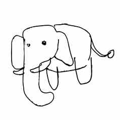 大象涂鸦手画