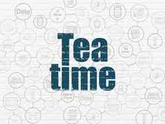 时间轴概念茶时间墙背景