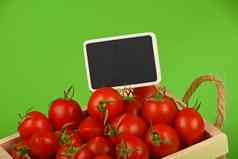 红色的西红柿盒子价格标志绿色