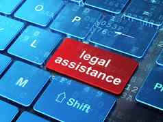 法律概念法律援助电脑键盘背景