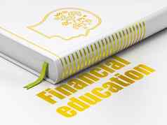 学习概念书头金融象征金融教育白色背景