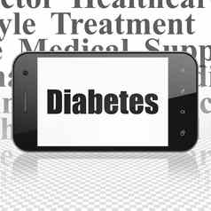 医学概念智能手机糖尿病显示