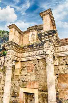 废墟寺庙密涅瓦论坛涅尔瓦罗马意大利